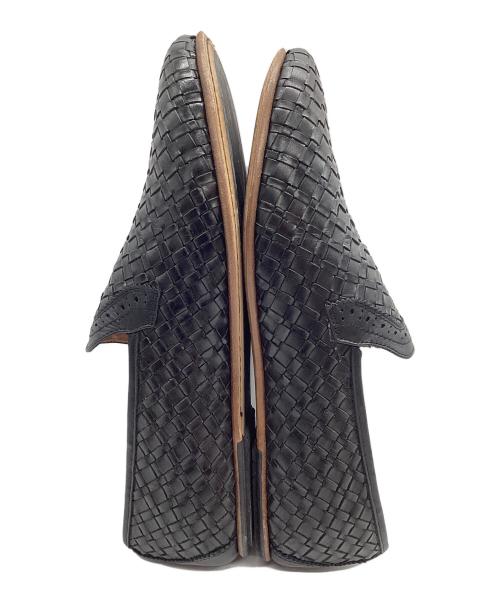 Salvatore Ferragamo（サルヴァトーレ フェラガモ）Salvatore Ferragamo (サルヴァトーレ フェラガモ) 編み込みレザーシューズ ブラック サイズ:9の古着・服飾アイテム