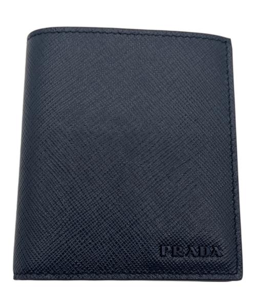 PRADA（プラダ）PRADA (プラダ) 2つ折り財布 ネイビーの古着・服飾アイテム