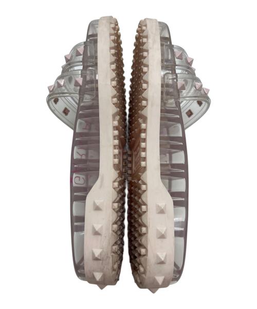 VALENTINO（ヴァレンティノ）VALENTINO (ヴァレンティノ) スタッズラバーサンダル クリア×ピンク サイズ:38の古着・服飾アイテム