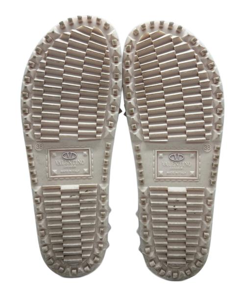 VALENTINO（ヴァレンティノ）VALENTINO (ヴァレンティノ) スタッズラバーサンダル クリア×ピンク サイズ:38の古着・服飾アイテム