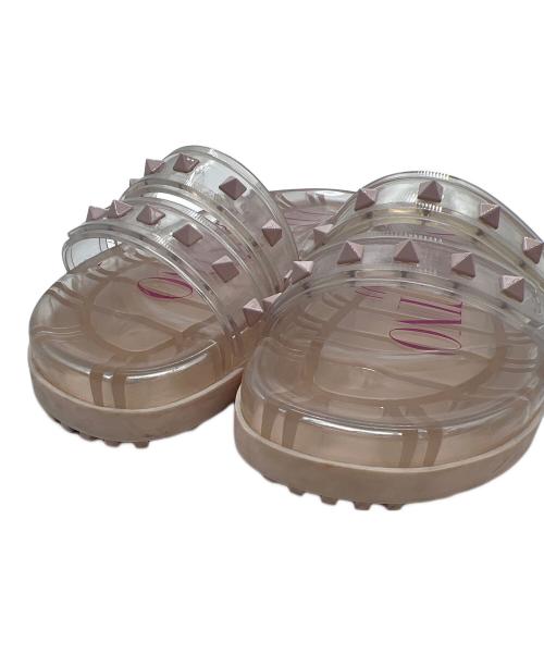 VALENTINO（ヴァレンティノ）VALENTINO (ヴァレンティノ) スタッズラバーサンダル クリア×ピンク サイズ:38の古着・服飾アイテム