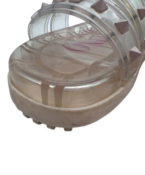 VALENTINO（ヴァレンティノ）VALENTINO (ヴァレンティノ) スタッズラバーサンダル クリア×ピンク サイズ:38の古着・服飾アイテム