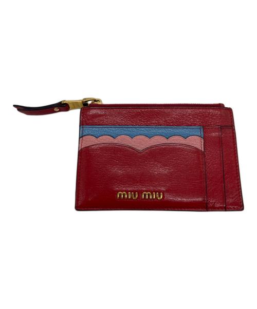 MIU MIU（ミュウミュウ）MIU MIU (ミュウミュウ) カードケース レッドの古着・服飾アイテム