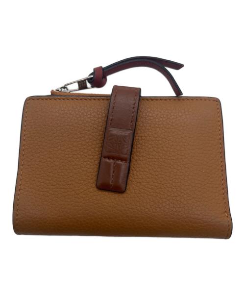 LOEWE（ロエベ）LOEWE (ロエベ) 2つ折り財布 レッド×ブラウンの古着・服飾アイテム