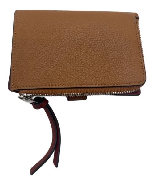 LOEWE（ロエベ）LOEWE (ロエベ) 2つ折り財布 レッド×ブラウンの古着・服飾アイテム