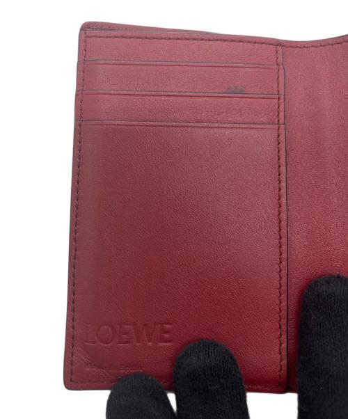 LOEWE（ロエベ）LOEWE (ロエベ) 2つ折り財布 レッド×ブラウンの古着・服飾アイテム
