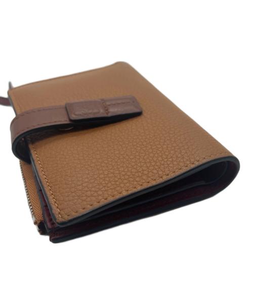 LOEWE（ロエベ）LOEWE (ロエベ) 2つ折り財布 レッド×ブラウンの古着・服飾アイテム