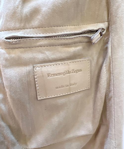 ERMENEGILDO ZEGNA（エルメネジルド・ゼニア）ERMENEGILDO ZEGNA (エルメネジルド・ゼニア) レザージャケット アイボリー サイズ:50の古着・服飾アイテム