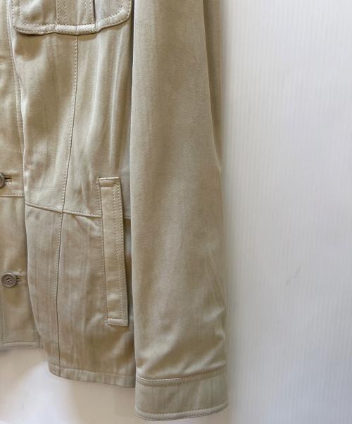 ERMENEGILDO ZEGNA（エルメネジルド・ゼニア）ERMENEGILDO ZEGNA (エルメネジルド・ゼニア) レザージャケット アイボリー サイズ:50の古着・服飾アイテム