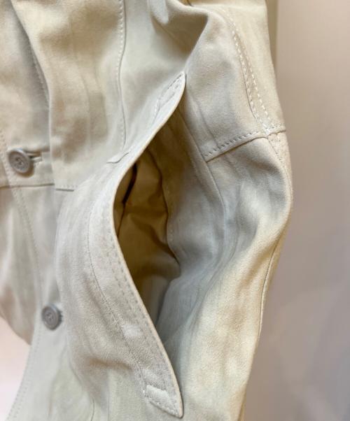 ERMENEGILDO ZEGNA（エルメネジルド・ゼニア）ERMENEGILDO ZEGNA (エルメネジルド・ゼニア) レザージャケット アイボリー サイズ:50の古着・服飾アイテム