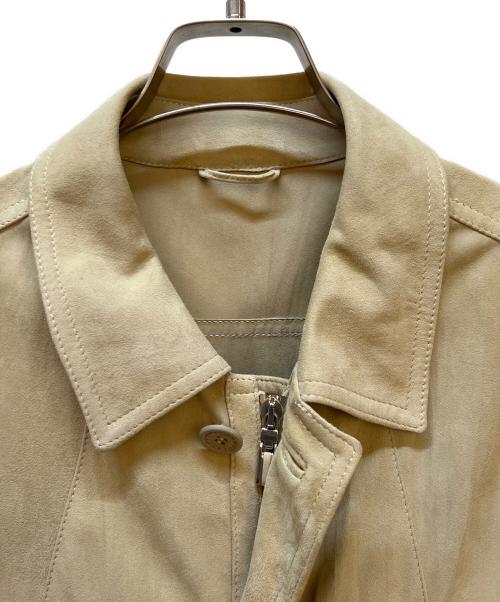 ERMENEGILDO ZEGNA（エルメネジルド・ゼニア）ERMENEGILDO ZEGNA (エルメネジルド・ゼニア) レザージャケット アイボリー サイズ:50の古着・服飾アイテム