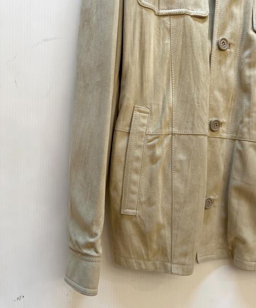 ERMENEGILDO ZEGNA（エルメネジルド・ゼニア）ERMENEGILDO ZEGNA (エルメネジルド・ゼニア) レザージャケット アイボリー サイズ:50の古着・服飾アイテム
