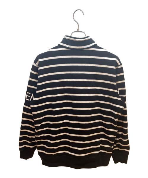 SUPREME（シュプリーム）Supreme (シュプリーム) ハーフジップスウェット/Striped Half Zip Sweat ブラック×ホワイト サイズ:Mの古着・服飾アイテム