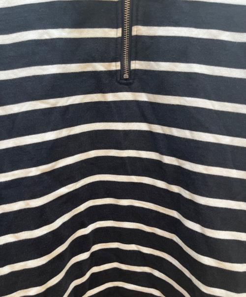 SUPREME（シュプリーム）Supreme (シュプリーム) ハーフジップスウェット/Striped Half Zip Sweat ブラック×ホワイト サイズ:Mの古着・服飾アイテム