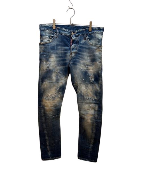 DSQUARED2（ディースクエアード）DSQUARED2 (ディースクエアード) ダメージデニムパンツ インディゴ サイズ:46の古着・服飾アイテム