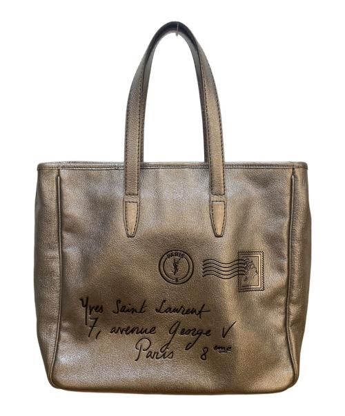Yves Saint Laurent（イヴサンローラン）Yves Saint Laurent (イヴサンローラン) トートバッグ/Yメール シャンパンゴールドの古着・服飾アイテム