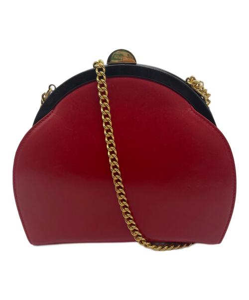 Salvatore Ferragamo（サルヴァトーレ フェラガモ）Salvatore Ferragamo (サルヴァトーレ フェラガモ) チェーンショルダーバッグ レッド×ブラックの古着・服飾アイテム