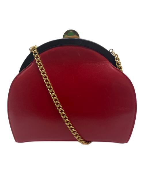 Salvatore Ferragamo（サルヴァトーレ フェラガモ）Salvatore Ferragamo (サルヴァトーレ フェラガモ) チェーンショルダーバッグ レッド×ブラックの古着・服飾アイテム