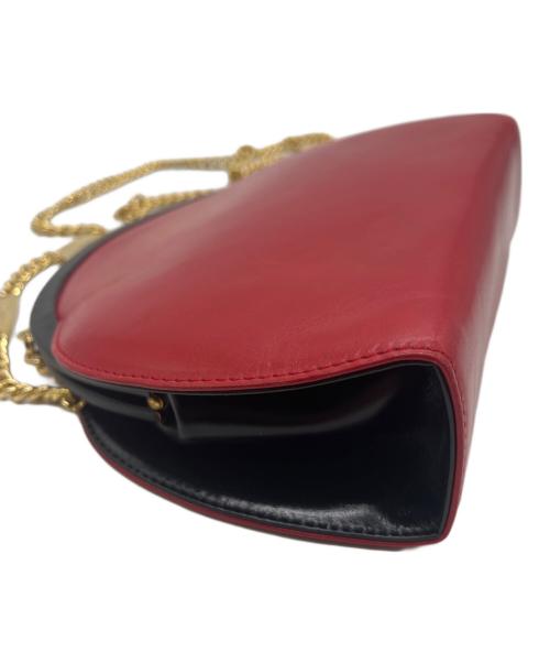 Salvatore Ferragamo（サルヴァトーレ フェラガモ）Salvatore Ferragamo (サルヴァトーレ フェラガモ) チェーンショルダーバッグ レッド×ブラックの古着・服飾アイテム