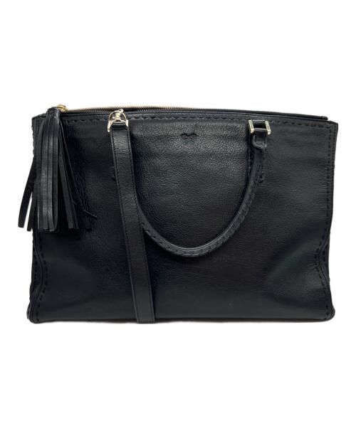 ANYA HINDMARCH（アニヤ・ハインドマーチ）ANYA HINDMARCH (アニヤハインドマーチ) 2WAYバッグ ブラックの古着・服飾アイテム