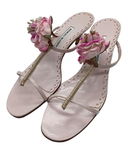 Manolo Blahnik（マノロブラニク）Manolo Blahnik (マノロブラニク) サンダル ピンク サイズ:25の古着・服飾アイテム