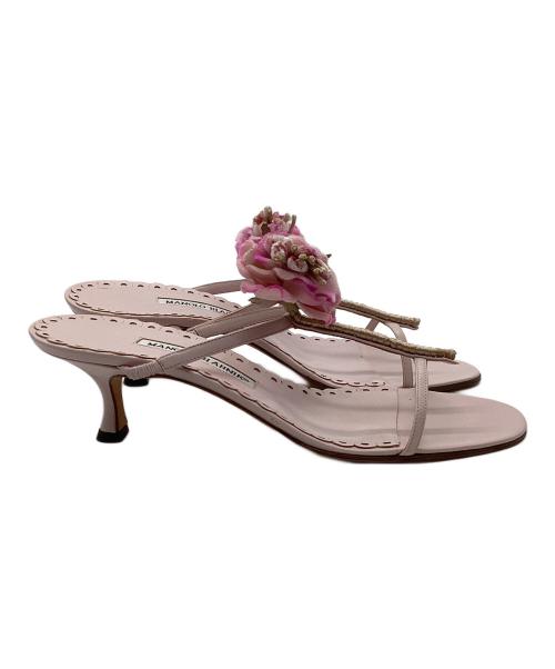 Manolo Blahnik（マノロブラニク）Manolo Blahnik (マノロブラニク) サンダル ピンク サイズ:25の古着・服飾アイテム