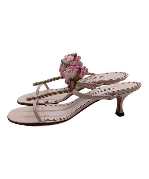 Manolo Blahnik（マノロブラニク）Manolo Blahnik (マノロブラニク) サンダル ピンク サイズ:25の古着・服飾アイテム