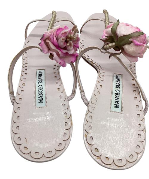 Manolo Blahnik（マノロブラニク）Manolo Blahnik (マノロブラニク) サンダル ピンク サイズ:25の古着・服飾アイテム