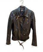 CROWSクローズ）の古着「ダブルライダースジャケット」｜ブラック