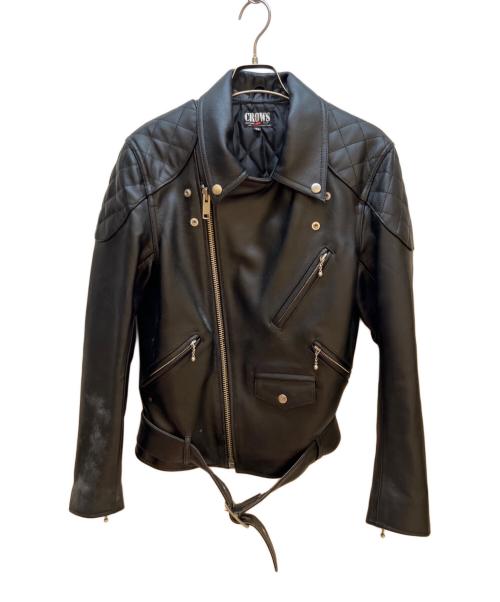 CROWS（クローズ）CROWS (クローズ) ダブルライダースジャケット ブラック サイズ:Mの古着・服飾アイテム