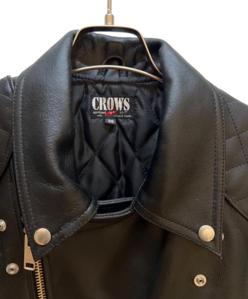 CROWS（クローズ）CROWS (クローズ) ダブルライダースジャケット ブラック サイズ:Mの古着・服飾アイテム