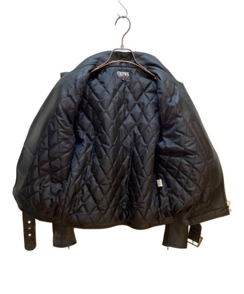 CROWS（クローズ）CROWS (クローズ) ダブルライダースジャケット ブラック サイズ:Mの古着・服飾アイテム