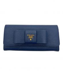 PRADA（プラダ）の古着「長財布/サフィアーノ」｜ネイビー