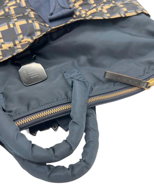 PORTER（ポーター）PORTER (ポーター) MARNI (マルニ) 2WAYトートバッグ ネイビー×イエローの古着・服飾アイテム