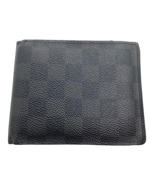 LOUIS VUITTON（ルイ ヴィトン）LOUIS VUITTON (ルイ ヴィトン) 2つ折り財布/ダミエ・グラフィット・ポルトフォイユ・フロリン/※イニシャル入 ブラックの古着・服飾アイテム