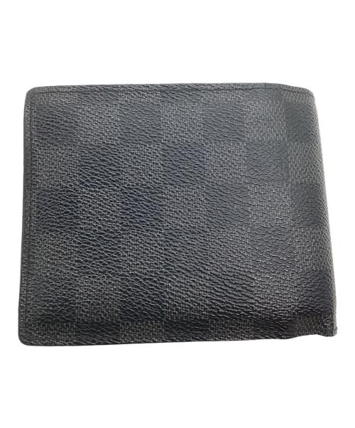 LOUIS VUITTON（ルイ ヴィトン）LOUIS VUITTON (ルイ ヴィトン) 2つ折り財布/ダミエ・グラフィット・ポルトフォイユ・フロリン/※イニシャル入 ブラックの古着・服飾アイテム