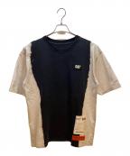 HERON PRESTON×Catヘロンプレストン×キャット）の古着「ワッペンTシャツ」｜ブラック×ホワイト