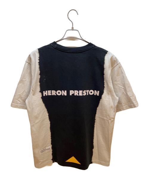 HERON PRESTON（ヘロンプレストン）HERON PRESTON (ヘロンプレストン) Cat (キャット) ワッペンTシャツ ブラック×ホワイト サイズ:Sの古着・服飾アイテム