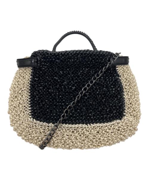 ANTEPRIMA（アンテプリマ）ANTEPRIMA (アンテプリマ) 2WAYチェーンショルダーバッグ ブラック×アイボリーの古着・服飾アイテム