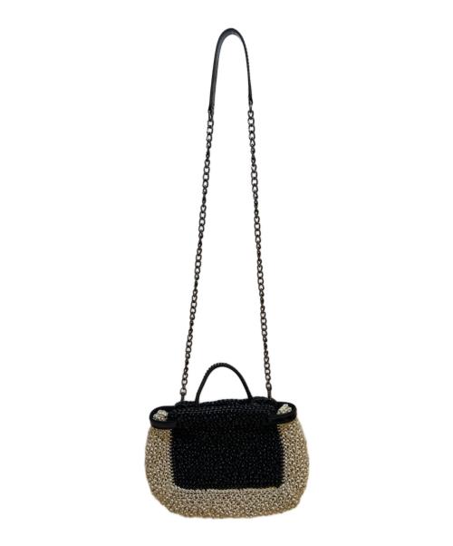 ANTEPRIMA（アンテプリマ）ANTEPRIMA (アンテプリマ) 2WAYチェーンショルダーバッグ ブラック×アイボリーの古着・服飾アイテム