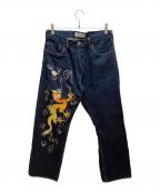 EVISUエヴィス）の古着「龍虎刺繍デニムパンツ」｜インディゴ