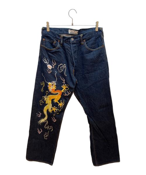 EVISU（エヴィス）EVISU (エヴィス) 龍虎刺繍デニムパンツ インディゴ サイズ:W34L34の古着・服飾アイテム