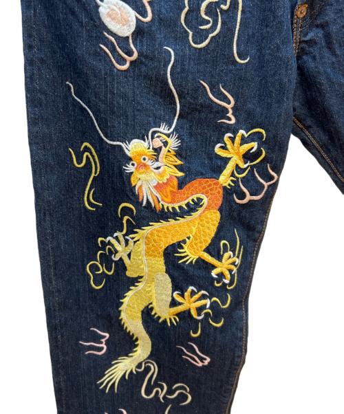 EVISU（エヴィス）EVISU (エヴィス) 龍虎刺繍デニムパンツ インディゴ サイズ:W34L34の古着・服飾アイテム