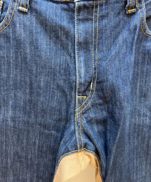 児島ジーンズ（コジマジーンズ）児島ジーンズ (コジマジーンズ) ドッキングデニムパンツ インディゴ×ベージュ サイズ:36の古着・服飾アイテム