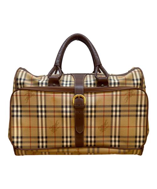 Burberry's（バーバリーズ）Burberry's (バーバリーズ) ボストンバッグ ブラウン×ベージュの古着・服飾アイテム