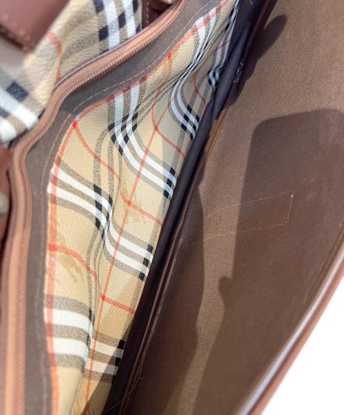 Burberry's（バーバリーズ）Burberry's (バーバリーズ) ボストンバッグ ブラウン×ベージュの古着・服飾アイテム