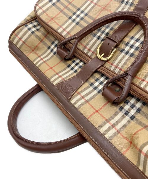 Burberry's（バーバリーズ）Burberry's (バーバリーズ) ボストンバッグ ブラウン×ベージュの古着・服飾アイテム