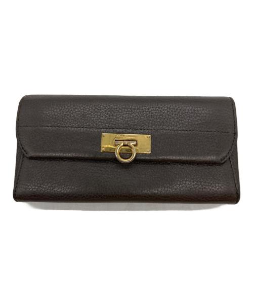 Salvatore Ferragamo（サルヴァトーレ フェラガモ）Salvatore Ferragamo (サルヴァトーレ フェラガモ) 長財布/ガンチーニ グレーの古着・服飾アイテム