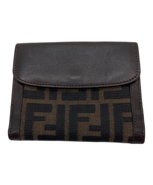 FENDI（フェンディ）FENDI (フェンディ) 2つ折り財布/ズッカ ブラウンの古着・服飾アイテム