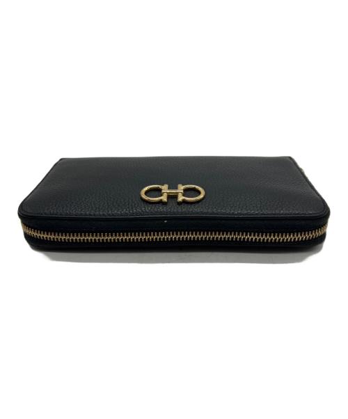 Salvatore Ferragamo（サルヴァトーレ フェラガモ）Salvatore Ferragamo (サルヴァトーレ フェラガモ) ラウンドファスナー財布 ブラックの古着・服飾アイテム